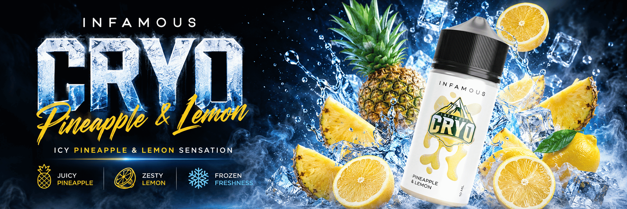 infamous cryo pineapple lemon aroma banner vaping cz